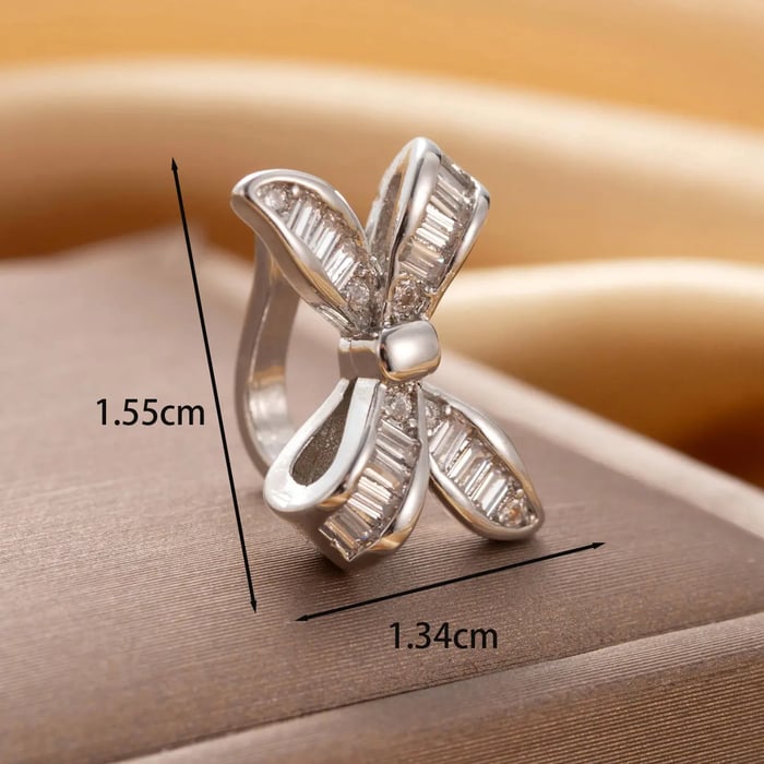 1 Piece Simple Series Bow Knot Copper Silver Color  Women's Hoop Earrings 